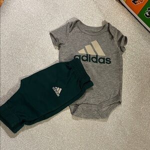 Adidas Gray and Dark Green Baby Set